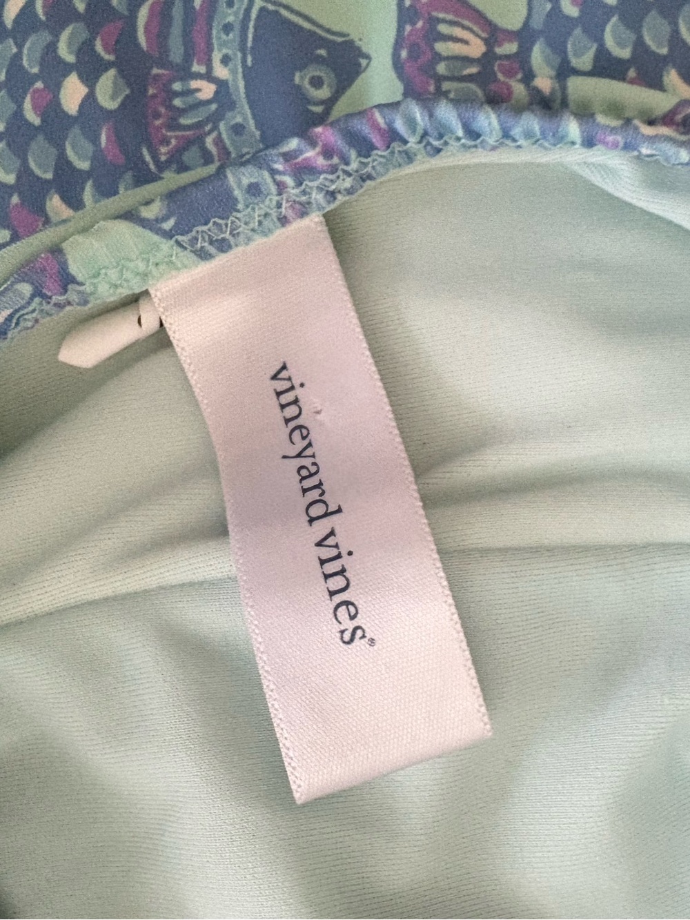 Vineyard Vines Mint Green Fish-Print One-Piece Swimsuit Size S - Picture 4 of 5